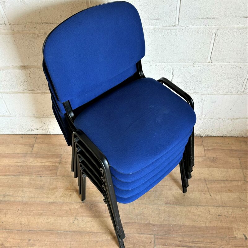 Set of 5 Stacking Visitors Meeting Chair Blue Marked 1200