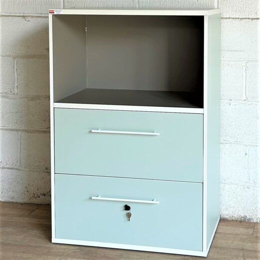 Filing Cabinet Bookcase White Green Grey 6176
