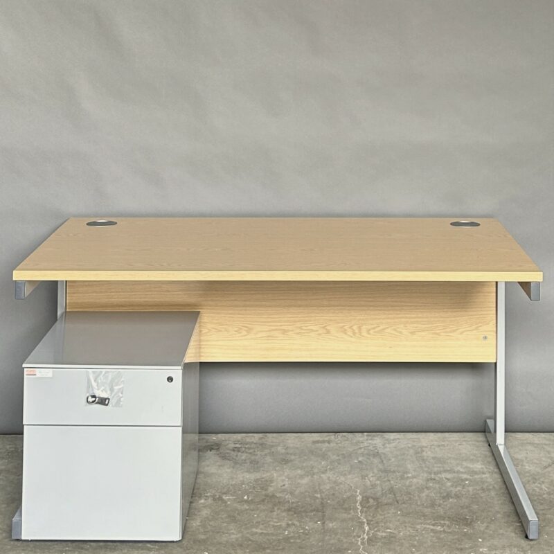 Oak Silver Desk 140cm 11325