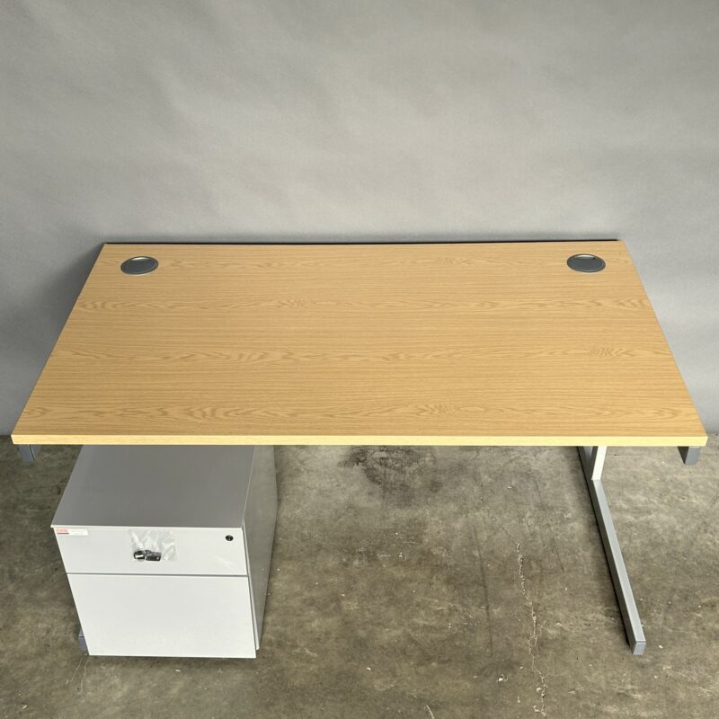 Oak Silver Desk 140cm 11325