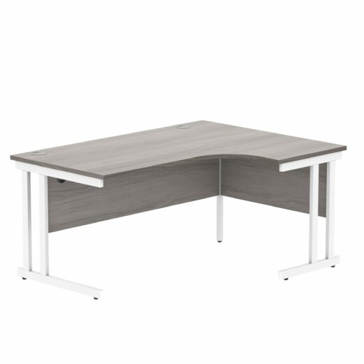 EASY Radial Desk Grey Oak White