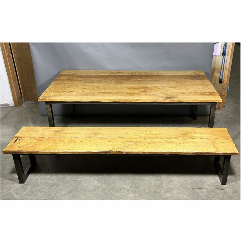 LARGE Industrial Style Table Oak Steel 15233