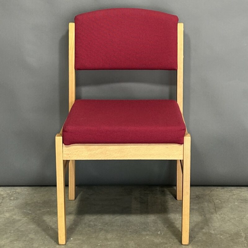 PAIR of Wooden Side Chairs Burgundy 1212