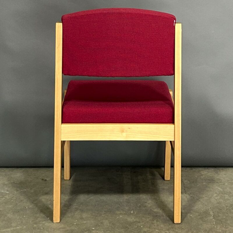PAIR of Wooden Side Chairs Burgundy 1212