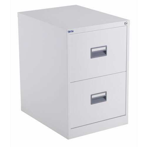 Steel 2 Drawer Filing Cabinet - White