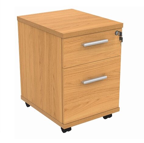easy mobile pedestal beech 2 drawer