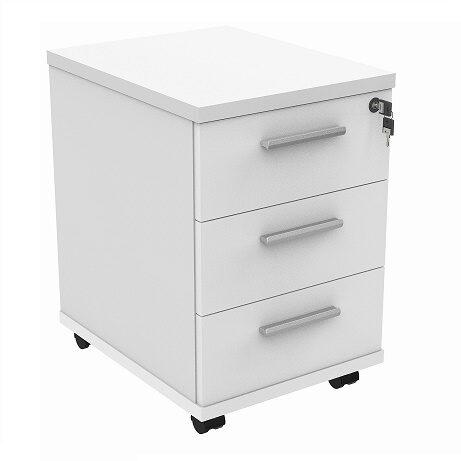 easy mobile pedestal white 3 drawer