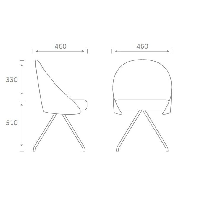 tub chair angled dimensions