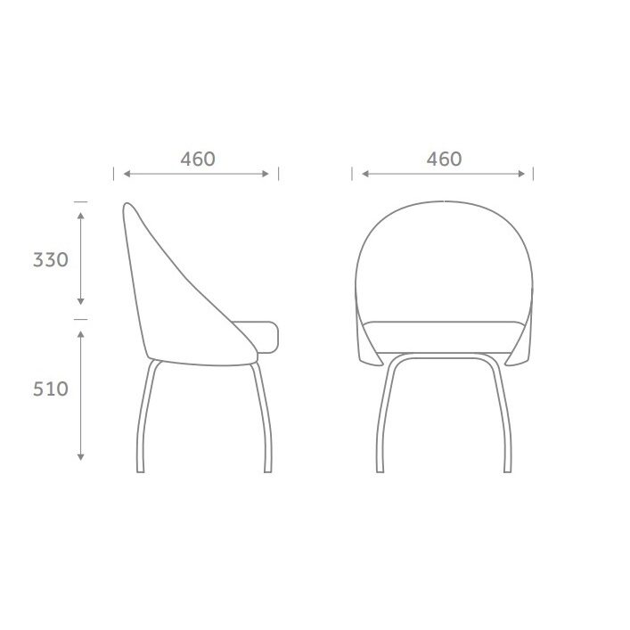 tub chair curved dimensions