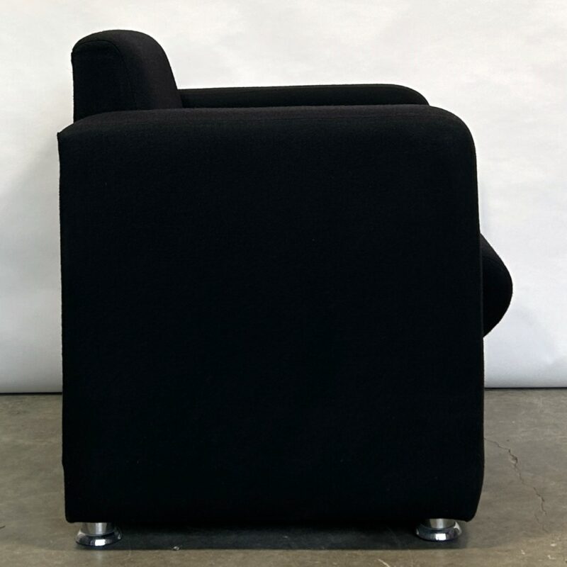 Box Armchair Black Fabric 3091