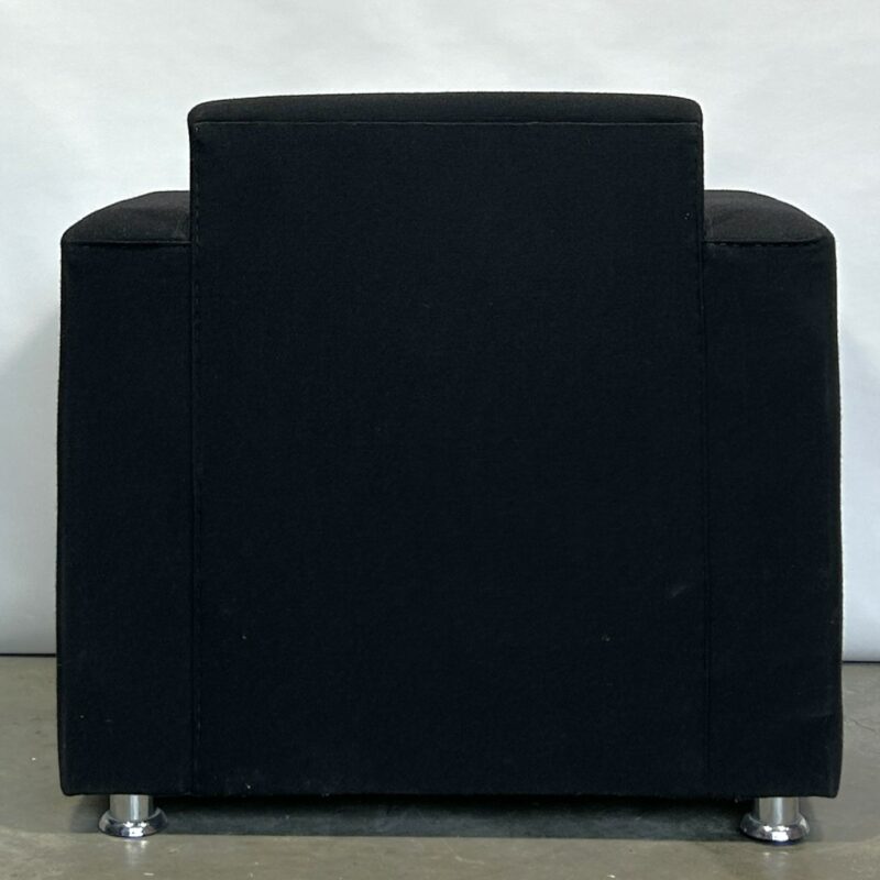 Box Armchair Black Fabric 3091