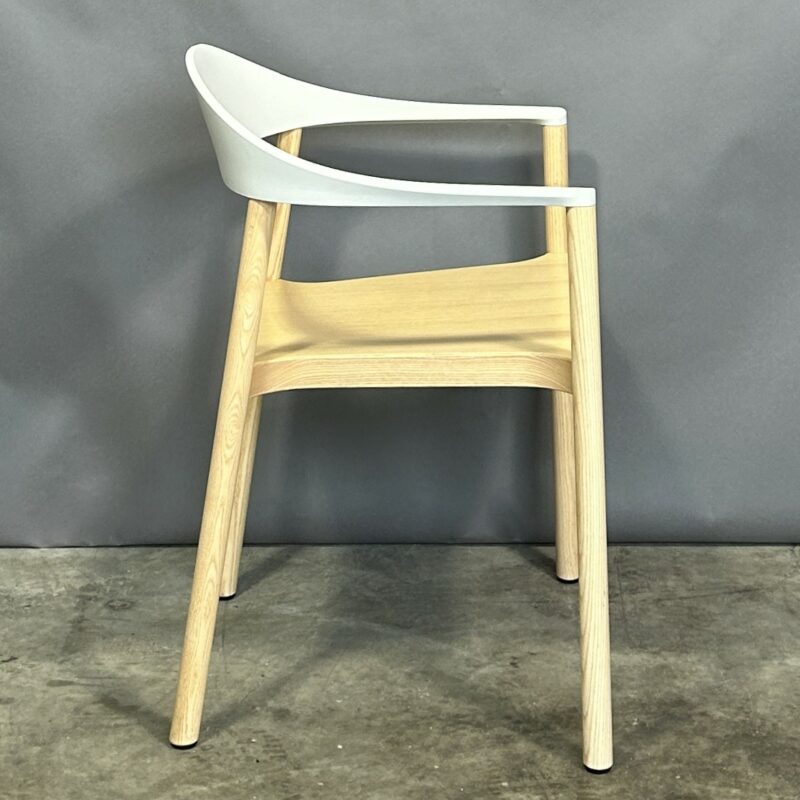 Set of 5 PLANK Monza Armchairs Natural Ash White 1220
