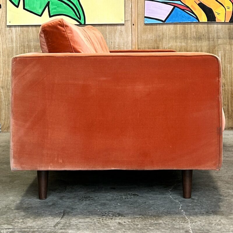 SCOTT Burnt Orange 3 Seat Velvet Sofa 3099