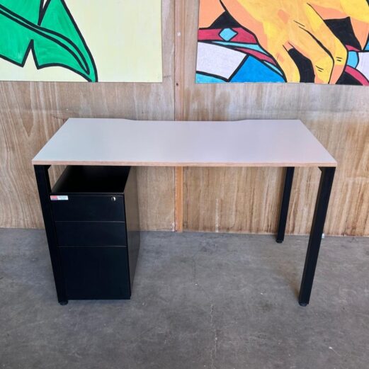 Small Workstation - White & Black 120 x 60cm 11374 a