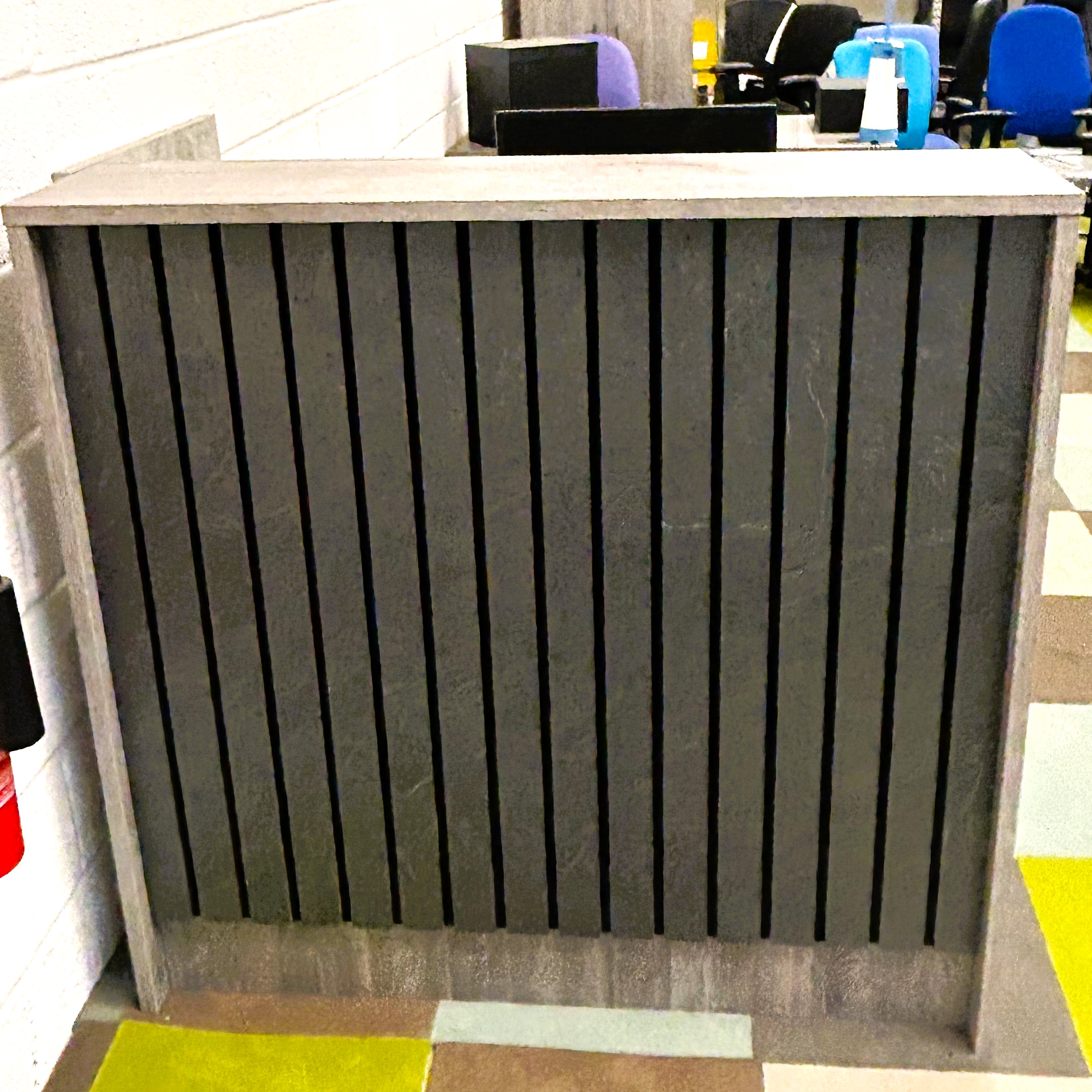 Hawk Slat Compact Reception Desk 11380 - Allard Office Furniture