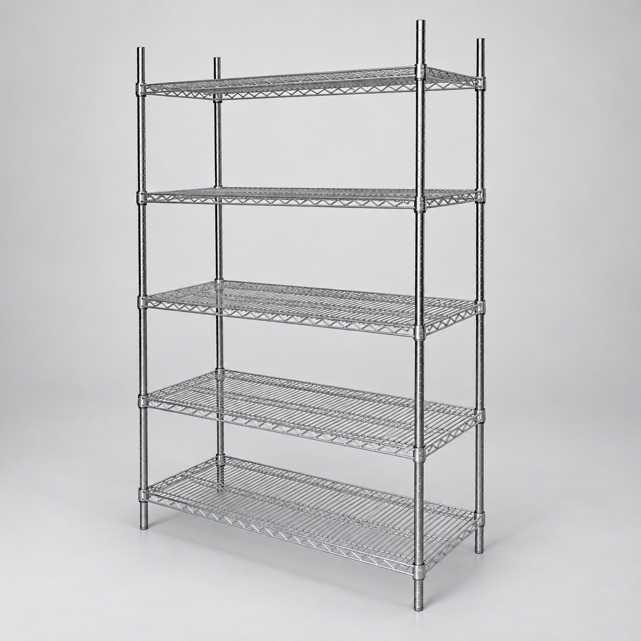 Chrome Wire Shelving Unit 5 Tier Storage Rack 4053